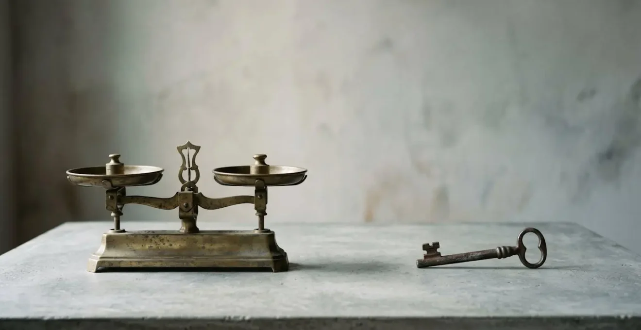 Représentation symbolique du choix entre sécurité à long terme et liberté de reconversion