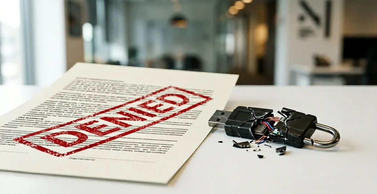 Concept symbolisant les exclusions d'assurance cyber pour les entreprises