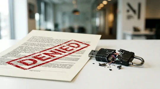 Concept symbolisant les exclusions d'assurance cyber pour les entreprises