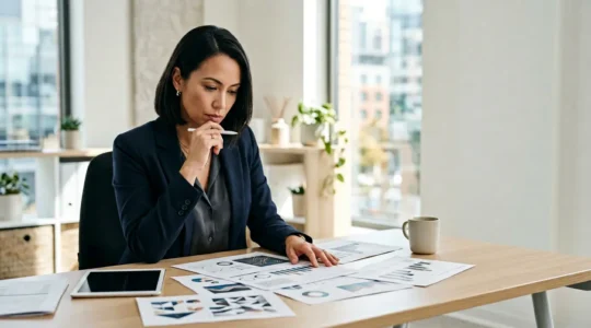 Directeur financier analysant les options de placement pour la trésorerie d'entreprise