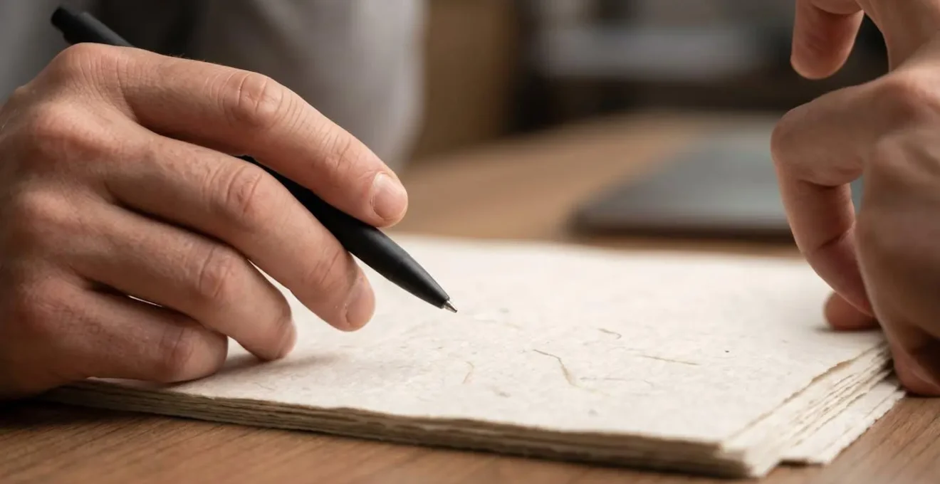Professionnel analysant attentivement des documents pour détecter les signaux d'alerte avant signature