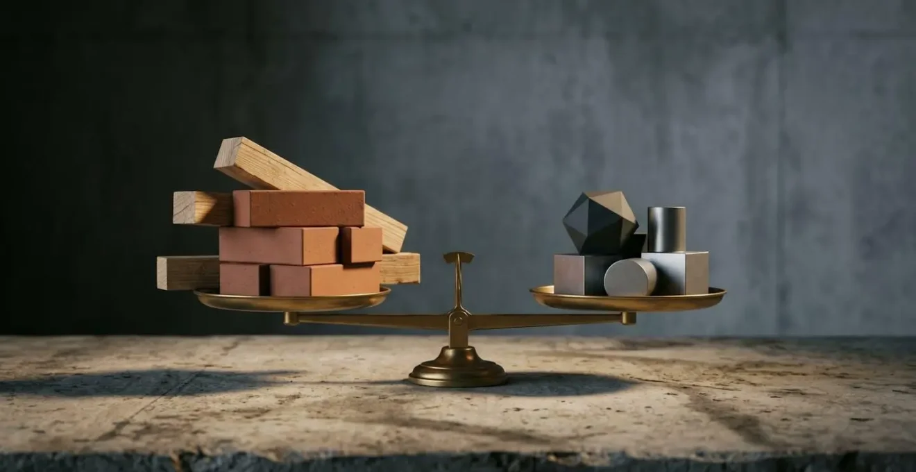 Métaphore visuelle de la responsabilité du constructeur représentée par une balance symbolique